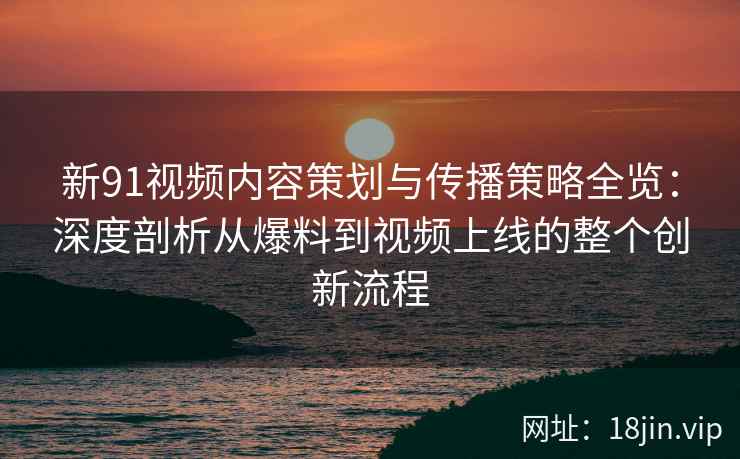 新91视频内容策划与传播策略全览：深度剖析从爆料到视频上线的整个创新流程