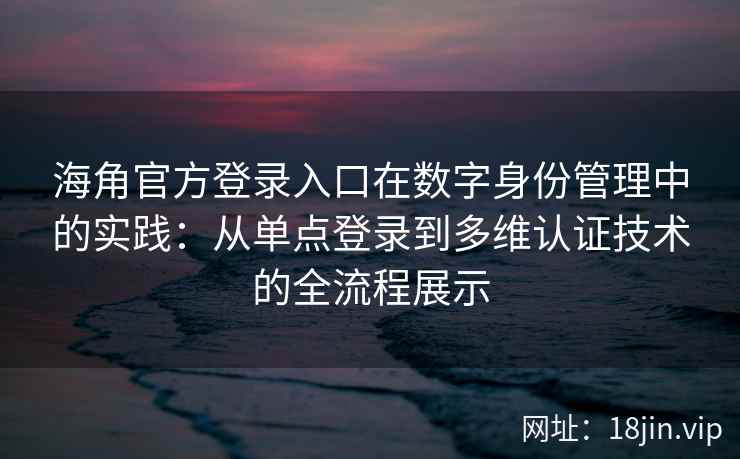 海角官方登录入口在数字身份管理中的实践：从单点登录到多维认证技术的全流程展示