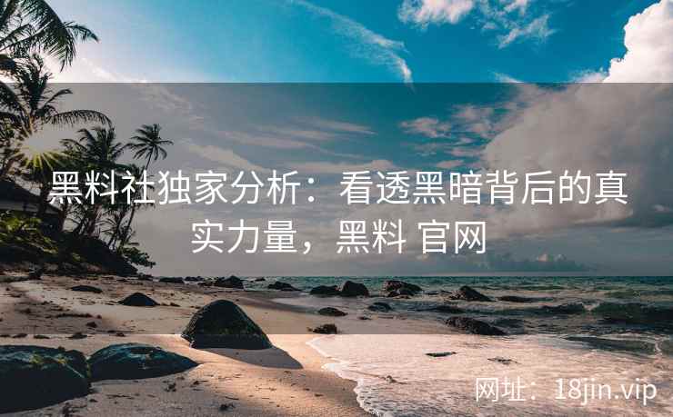 黑料社独家分析：看透黑暗背后的真实力量，黑料 官网